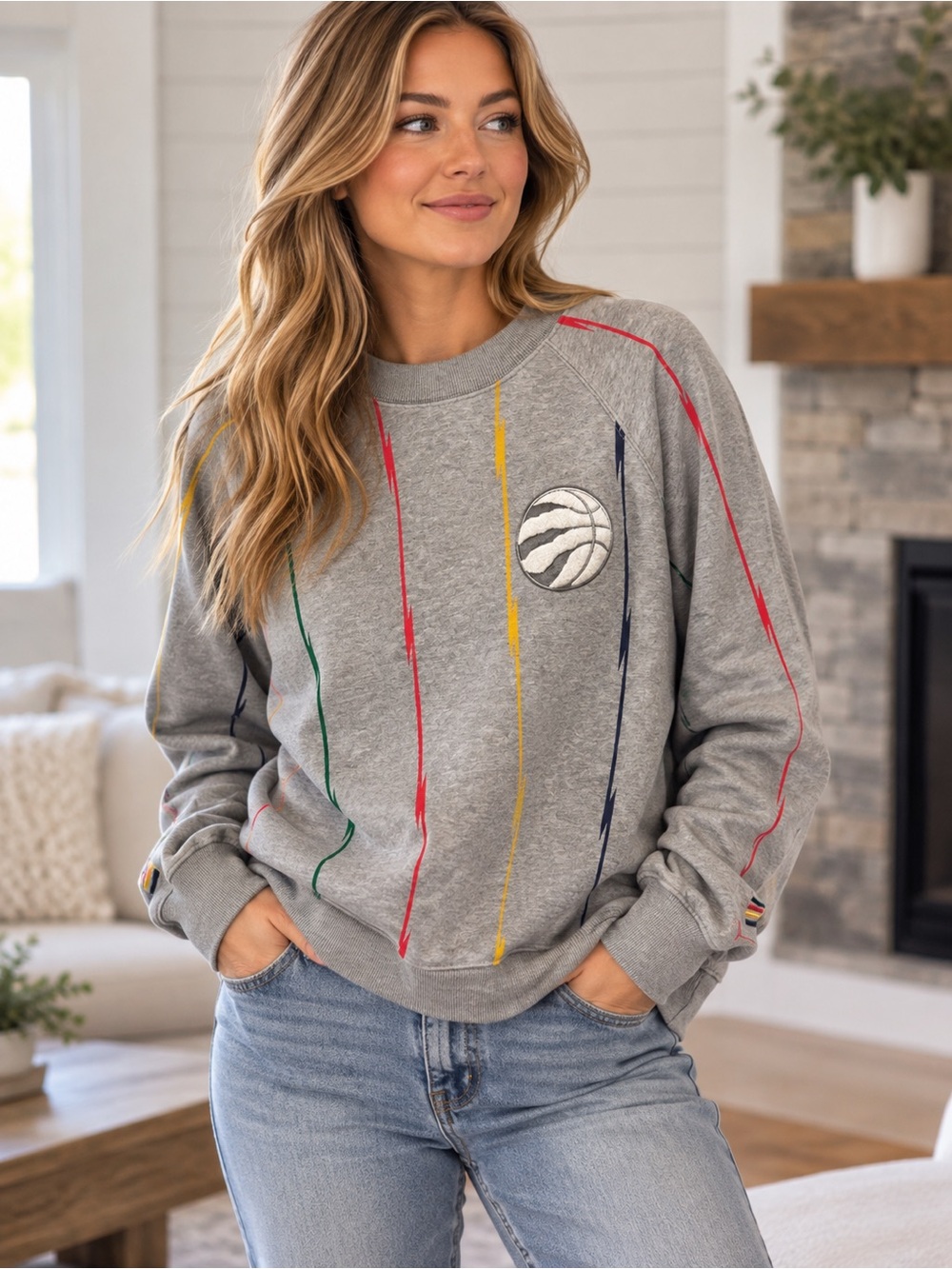 Hudson’s Bay Limited Edition Toronto Raptors Unisex Grey Crewneck Sweatshirt